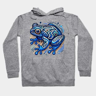 Tribal Blue Frog Hoodie